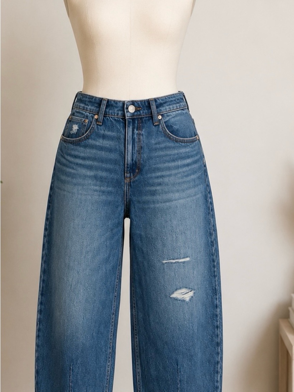 Universal Thread Distressed Wide Leg Jeans - Blue